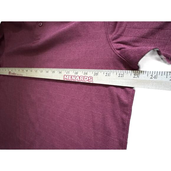 Haggar Large Collared Mens Polo Shirt Office Career Red Basic Short Sleeve Dad - Picture 7 of 7
